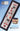 Cross-stitched table runner with patriotic design and matching ottoman on a blue background, featuring 'Heart in Hand' brand.