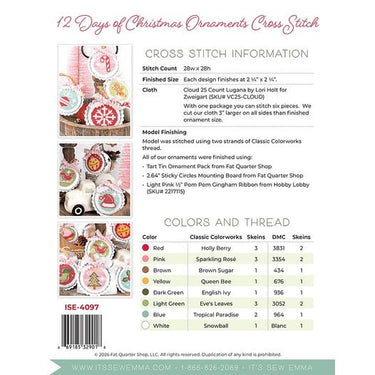It's Sew Emma 12 Days of Christmas Ornaments