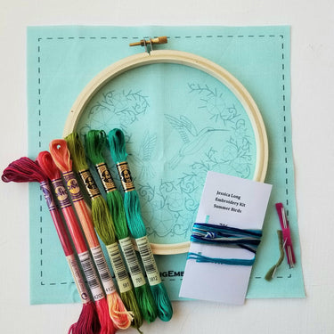 Jessica Long Embroidery Summer Birds Embroidery Kit
