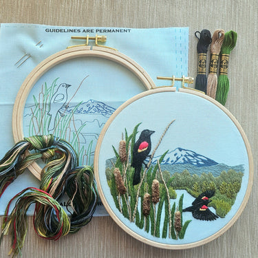 Jessica Long Embroidery Red-winged Blackbird Embroidery Kit