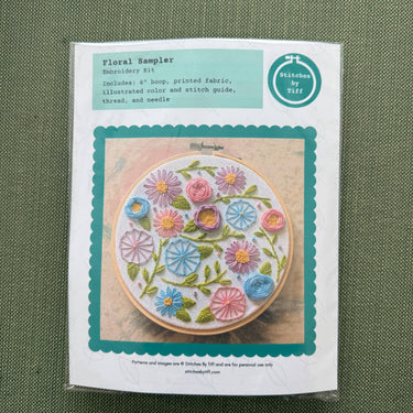 Stitches By Tiff  Floral Sampler Craft DIY Embroidery Kit
