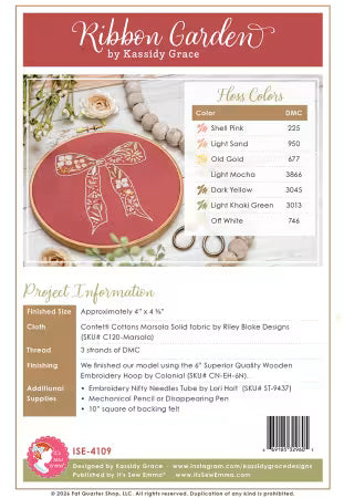 Ribbon Garden Embroidery Pattern