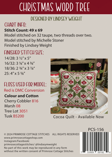 Primrose Cottage Christmas Word Tree PCS-156