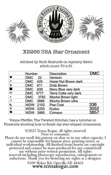 Teresa Kogut USA Start Ornament XS266
