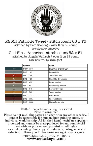 Teresa Kogut Patriotic Tweet XS 351