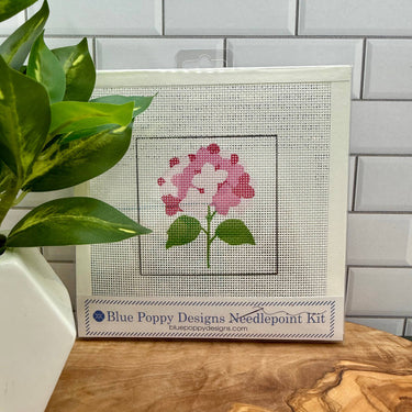 Blue Poppy Designs Pink Hydrangea Needlepoint Kit