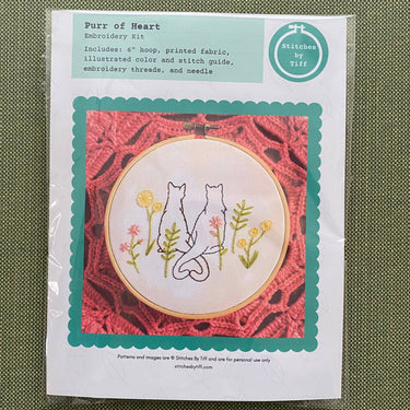 Stitches By Tiff Purr of Heart Cat Craft DIY Embroidery Kit