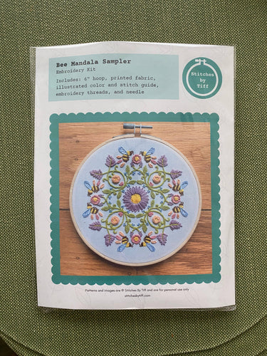 Stitches By Tiff  Bee Mandala Sampler Craft DIY Embroidery Kit