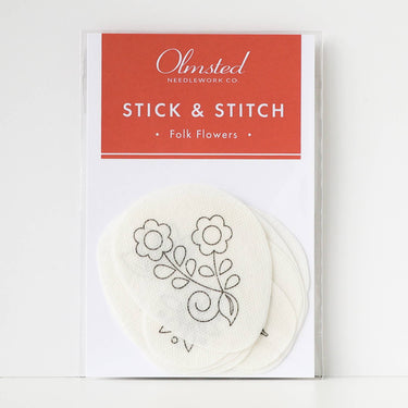 Olmsted Needlework Co. Folk Flowers Stick and Stitch Embroidery Designs